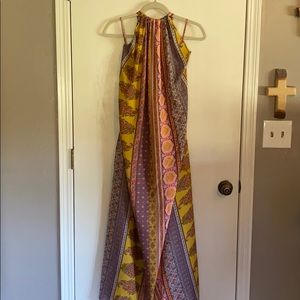 Tie halter maxi dress